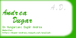 andrea dugar business card